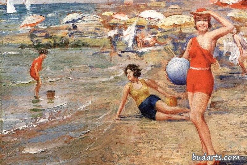 海滩上的游泳者