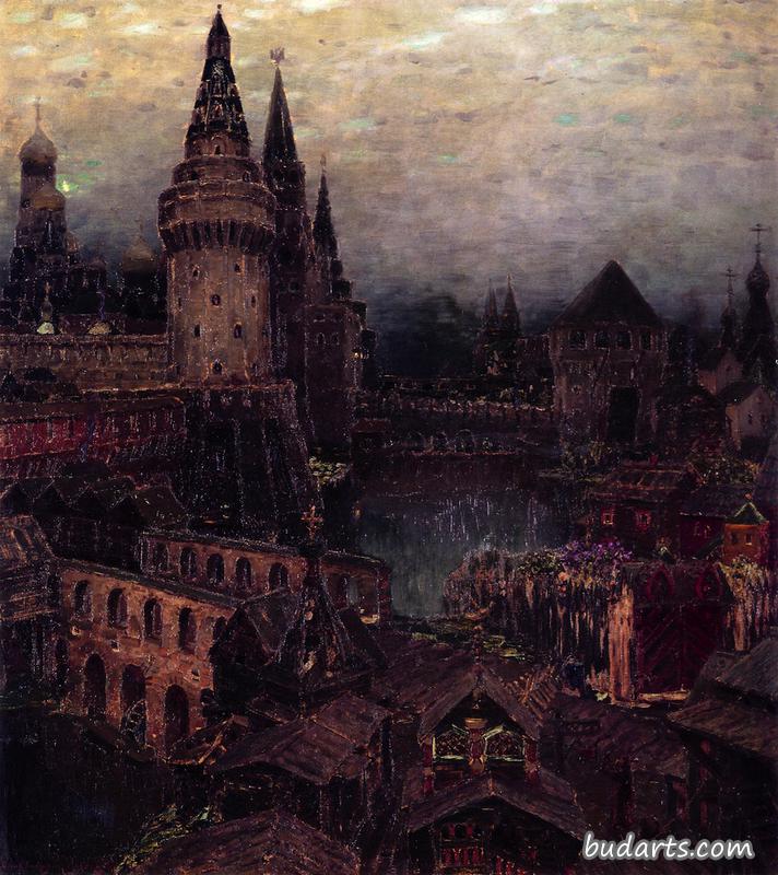 17世纪的莫斯科，黎明时分，沃斯克列森斯基之门