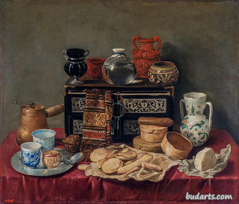 黑檀木箱静物画