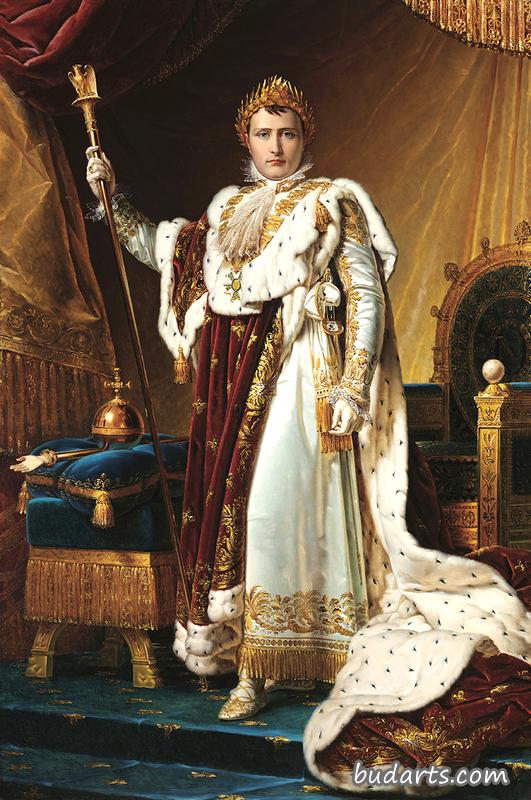 法国皇帝拿破仑一世身着加冕礼服