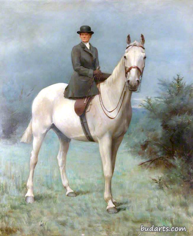 艾丽丝·玛丽·达比，弗朗西斯·亚历山大·沃尔基·惠特莫尔夫人，骑马