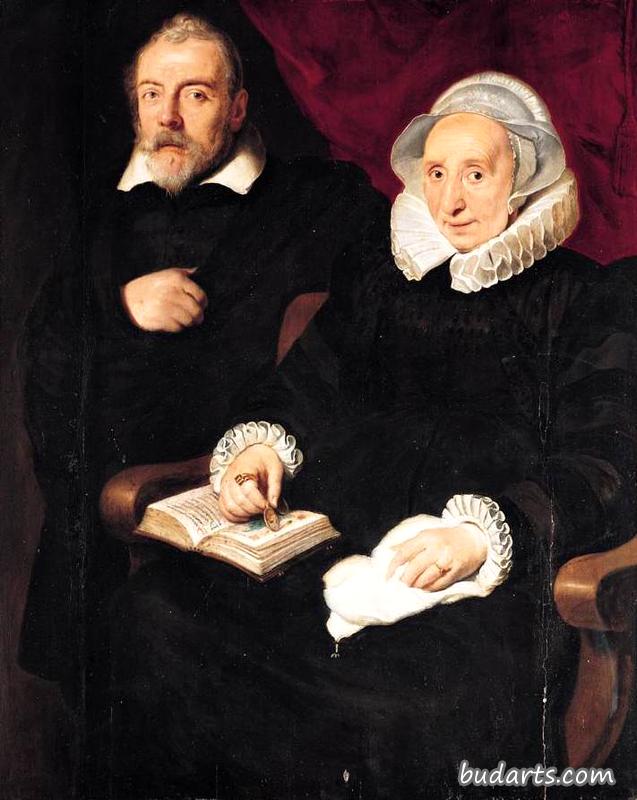 伊丽莎白·梅尔滕斯和她已故丈夫弗兰斯·弗兰肯一世的肖像