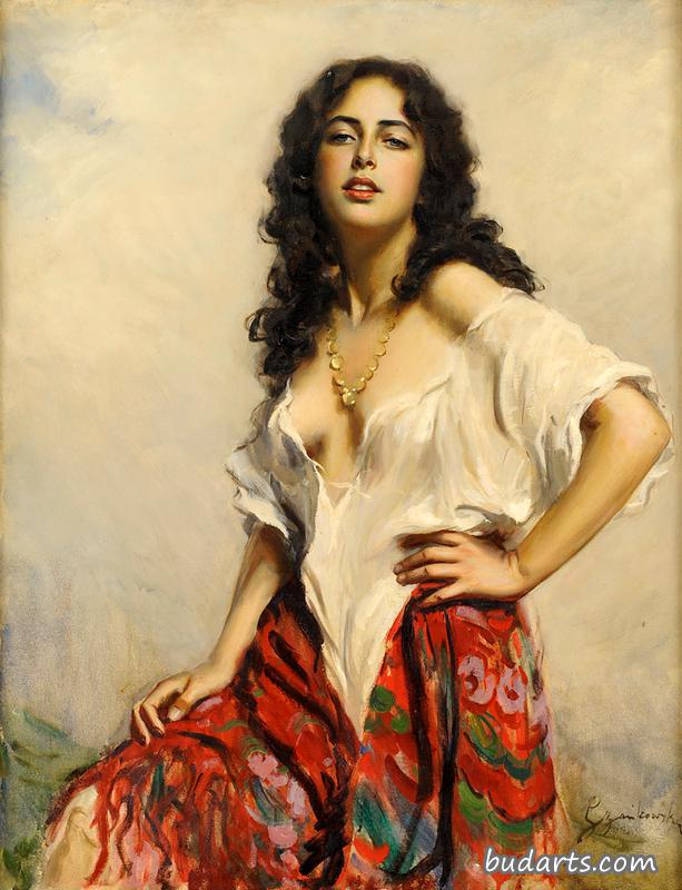 黑发美女