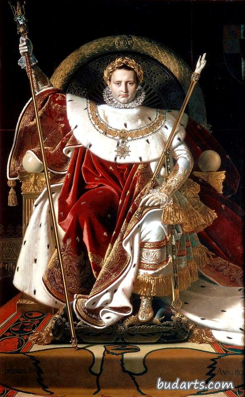 拿破仑在他的皇位上