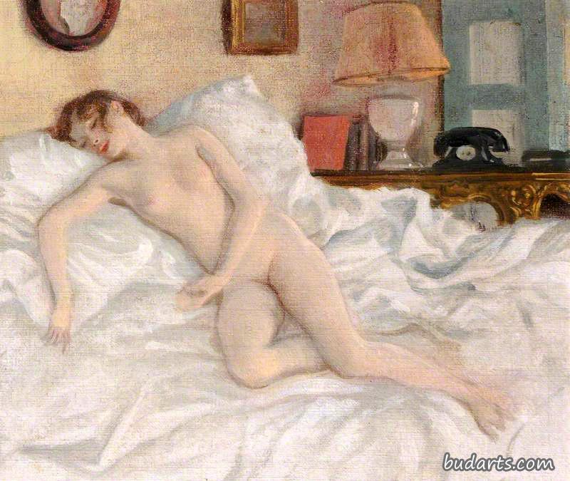 卡罗琳·佩吉女士的裸体床上习作