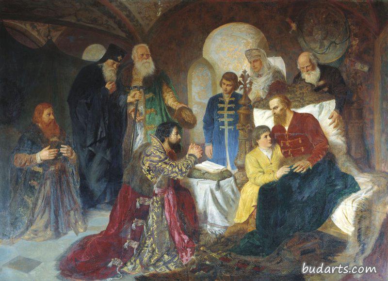 波扎尔斯基王子接待莫斯科使节