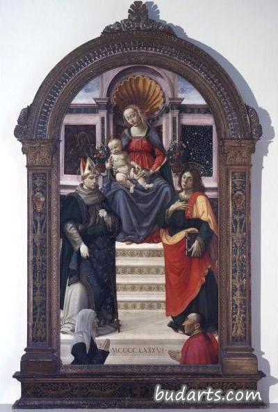 圣母子与图卢兹的圣路易和托马斯和捐赠者