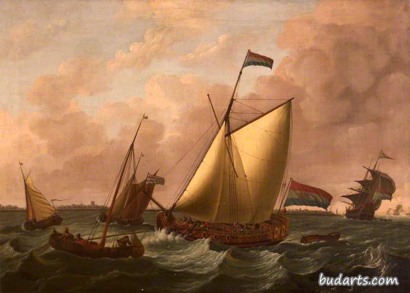 荷兰船只乘风前进