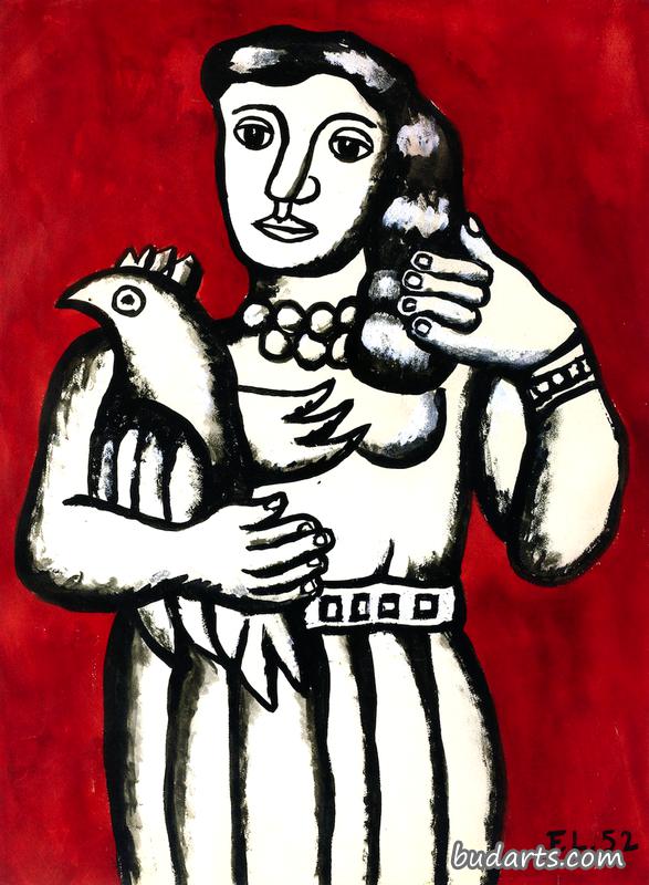 女人和鹦鹉