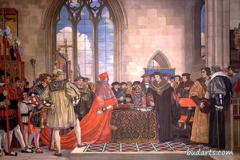 托马斯·莫尔爵士拒绝给沃尔西补贴，1523年