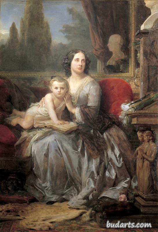 Maria Duquesa di Galliera with her son Filippo