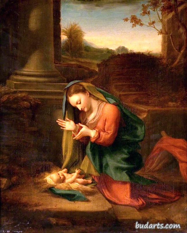 圣母崇拜婴儿基督（模仿科雷吉奥）