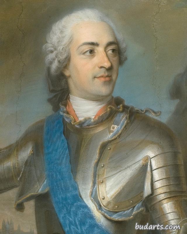 路易十五在图尔奈之前身穿盔甲