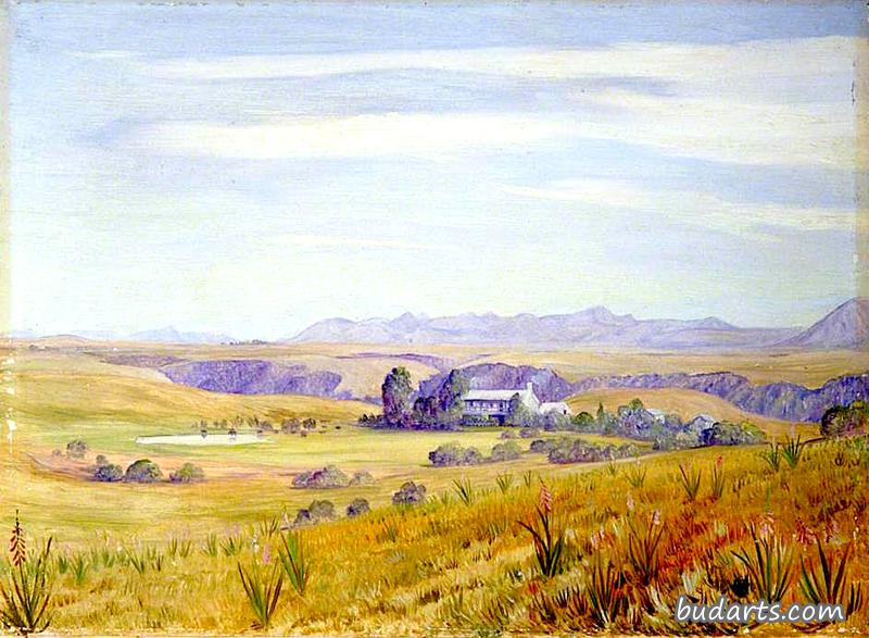 View of Cadle's Hotel and the Kloof Beyond near Grahamstown