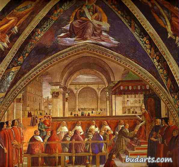 教皇霍诺里乌三世对圣方济各教团统治的确认（萨塞蒂礼拜堂）