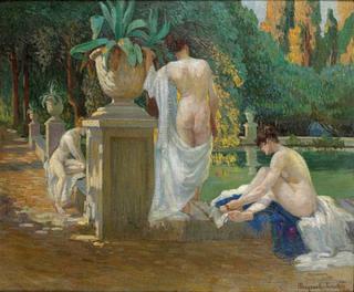 Women by the Pond