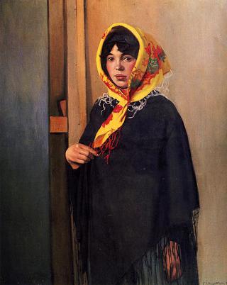 Young Woman with Yellow Scarf