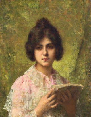 Young Girl Holding a Book