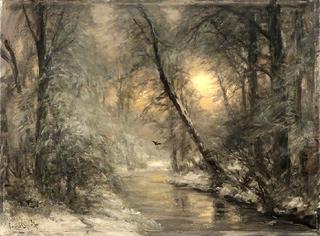 Stream in a Winter Forest