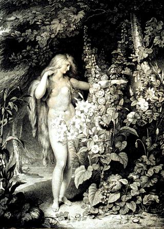 The vision of Eve among the flowers momentarily enchants Satan