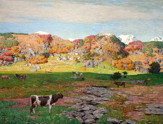 Mountain Landscape with Cows