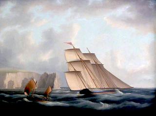 A Three-Masted Lugger off the Needles