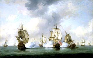 Commodore Walker's Action: The Privateer 'Boscawen' Engaging a Fleet of French Ships, 23 May 1745