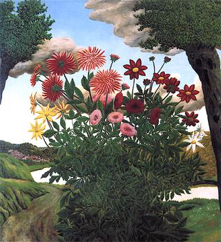 Dahlias in a Landscape