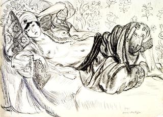 Reclining Odalisque in Turkish Pants