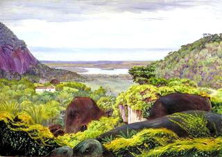 View near Tijuca, Brazil, Granite Boulders in the Foreground
