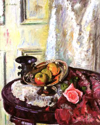 Still Life with Apples and a Rose