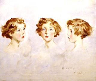 Three Studies of the Head of Lady Mairi Stewart, Later Lady Mairi Bury, as a Little Girl