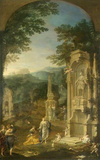 Allegorical Tomb of Joseph Addison (1642-1719), Essayist and Poet