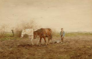Ploughing farmer
