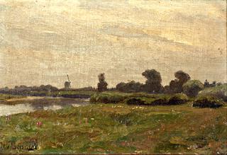 Landscape with windmill in the distance