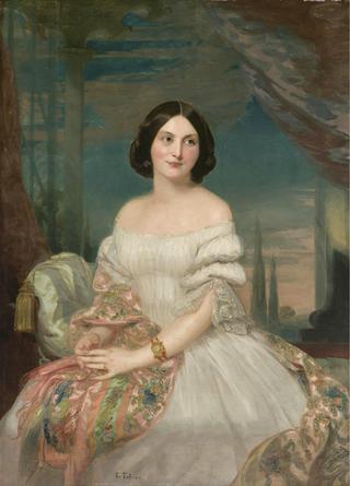 Portrait of a Lady Sitting Under a Pergola