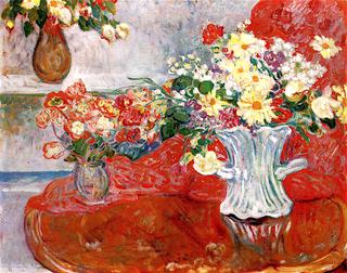 A Table with Bouquets