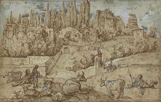 Shepherds and their Flock next to the Palatinate