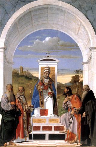 Saint Peter Enthroned with Four Saints