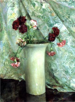 Carnations in a Satsuma Vase