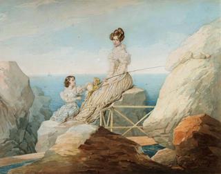 Empress Alexandra Fedorvna and Her Daughter on the Seashore