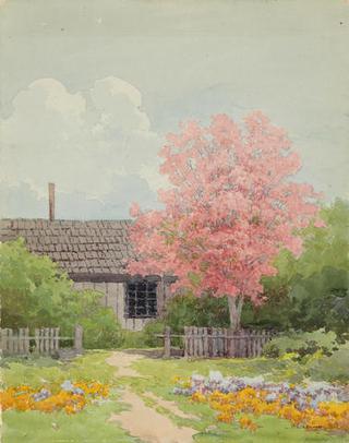 House with Flowering Tree