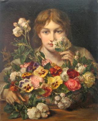 Young Woman with Flowers