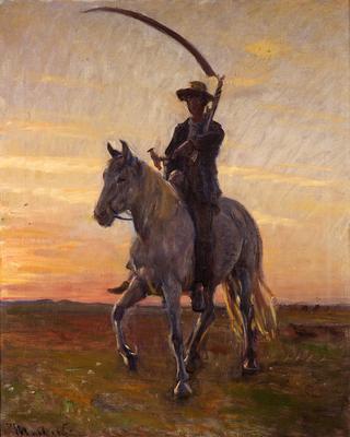 Young Man Riding Home after the Harvest