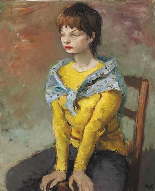 Young Irish girl in a yellow sweater