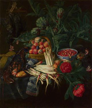 Still Life with Fruit, Vegetable, Dead Chickens and a Lobster