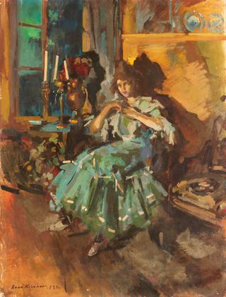 Ballerina in a Green Dress