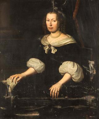 Portrait of a lady with pearl necklace