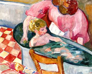 Madame Valtat and Her Son in the Bathtub