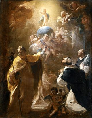The Infant Christ in Glory with Saints Dominic and Nicholas (bozzetto)